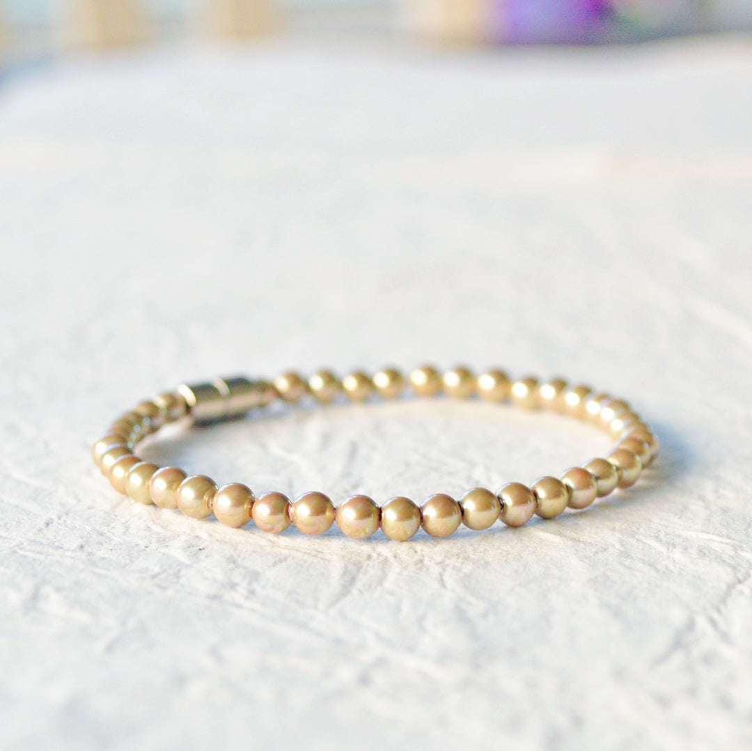 Gold Pearl Bracelet 10 cropped