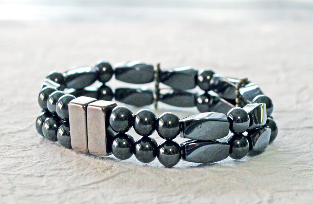 Black Hematite Double Strand Magnetic Bracelet