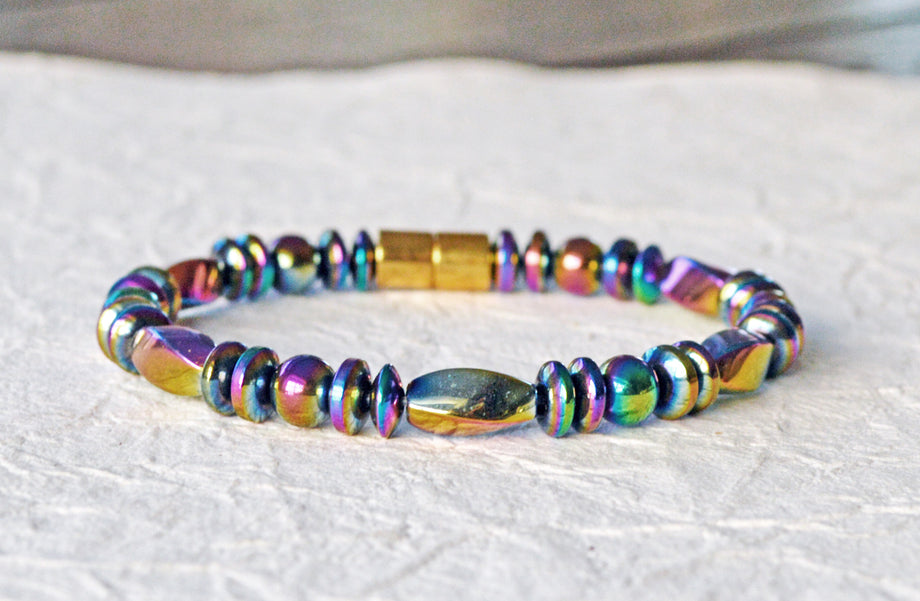 Opalite x Rainbow Hematite Bracelet – Dope Alchemy Handcrafted