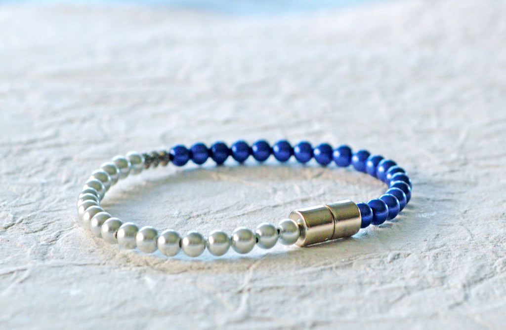 Blue/Silver Therapeutic Magnetic Health Bracelet