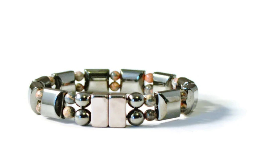 Beads-N-Style Magnetic Therapy Bracelet Magnetic Therapy Bracelet with Leopard Jasper