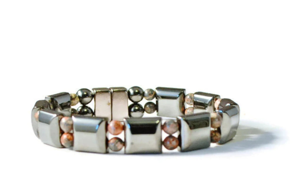 Beads-N-Style Magnetic Therapy Bracelet Magnetic Therapy Bracelet with Leopard Jasper