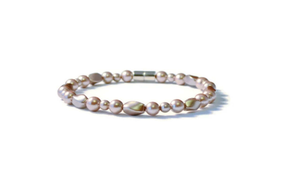 Beads-N-Style Magnetic Therapy Bracelet Pearl Twists Magnetic Hematite Health Bracelet